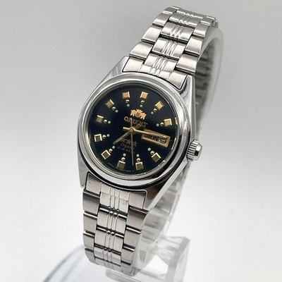 Orient Three Star Crystal Automatic Watch Navy Dial Gold