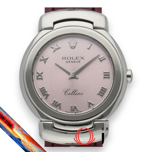 Rolex Cellini Ladies Watch Light Pink 6621/9(M) K18 WG Leather Box Warranty