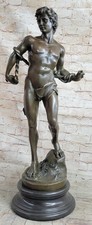 Art Decor Nude David Jason Handcrafted Bronze Sculpture Figurine Marble Figure