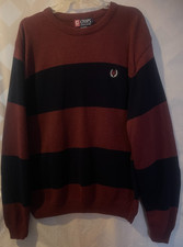 Vintage 90's Y2K CHAPS RALPH LAUREN Striped Knit Sweater Crested Logo Men's L