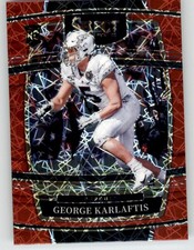 2022 Panini Select Draft Picks Red Lazer Prizm George Karlaftis RC #25