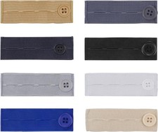 8 PCS Elastic Pants Waist Extenders, Adjustable Button 3.17 1In, 8 Colors