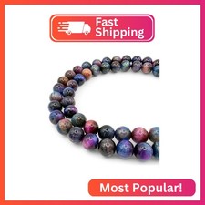 ABCGEMS High-Flash Galaxy Tiger's Eye Beads from Africa Blend of Blue  Purple