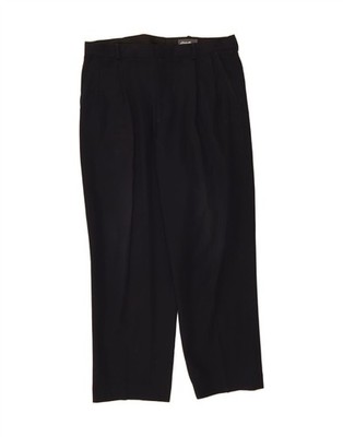 EDDIE BAUER Herren Pegged Anzughose W34 L30 dunkelblau Wolle CQ08