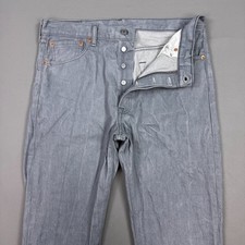 Levis 501 Jeans Mens 36x32 Gray Button Fly Denim Pants Faded Original Tag36x34 