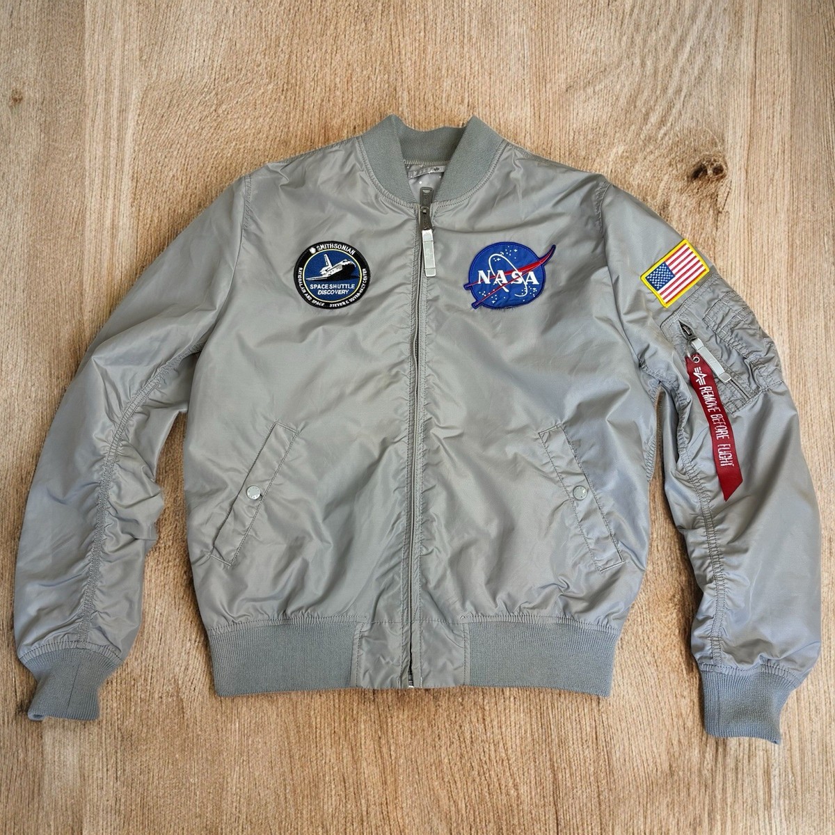 Alpha Bomber Jacket Silver Nasa Bomber Jacket Silver Alpha
