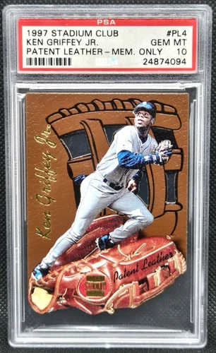 Pop 10! PSA 10 KEN GRIFFEY JR 1997 STADIUM CLUB #PL4 PATENT LEATHER MEMBERS ONLY