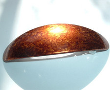 VINTAGE COPPER GLOW LUCITE 4" FRENCH HAIR BARRETTE