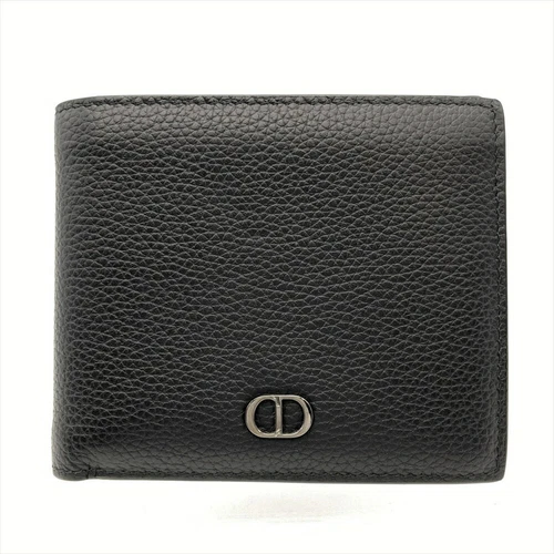 Portefeuille Dior Homme DIOR HOMME Icon bi pli cuir de veau grainé noir GZl16cbm
