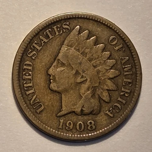 #1 "good++" Nicer Low Mintage 1908 S Indian Head Cent