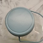 Vintage Clear Glass Storage Jar Canister w/ Blue Metal Screw-On Lid & Handle — photo 6