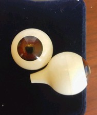 Vintage Unbranded Acrylic Doll Eyes Round Brown 26mm