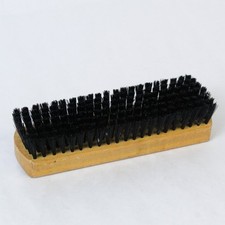 Vintage Brown Wooden Shoe Brush with Black Bristles 7.25" - Pre-owned