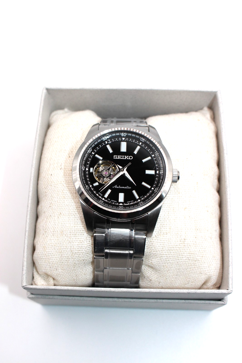 SEIKO SCVE053 Black Dial Automatic Mechanical Skeleton Watch Made