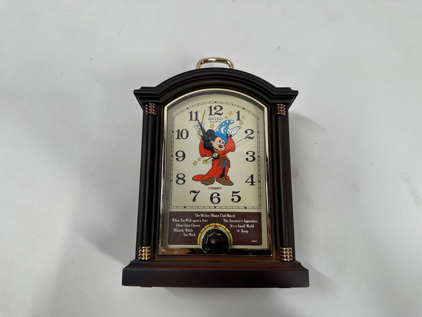 SEIKO - Vintage 1990's Mantle Piece Mickey Mouse Musical Clock Disney Alarm