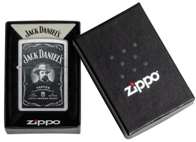 Zippo 48748 Windproof Street Chrome Lighter with Jack Daniels