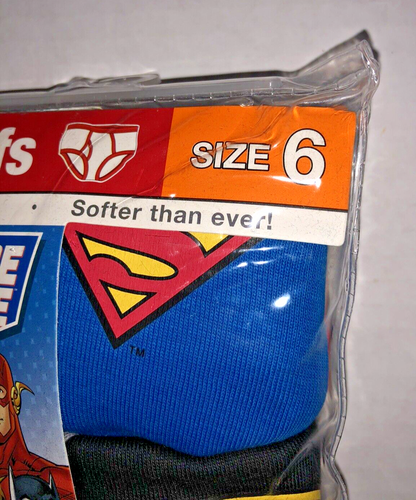 Justice League DC Comics Boys Briefs 3 Pack Sz 6 Underwear Batman Superman Flash - Picture 2 of 5