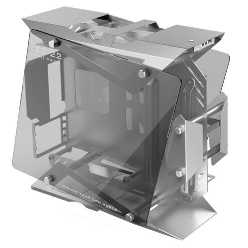 Open-Frame Computer Case MATX Aluminum Alloy Glass PC Water Cooling Game Chassis - Picture 12 of 27