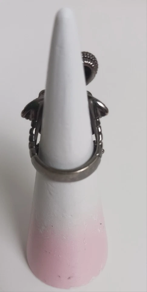 Impresionante Anillo Tortuga Pequeño Estrás Ahumado Movible Talla 6 Foto 3 de 4