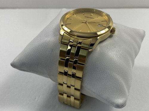 Seiko Essentials Quartz Gold Tone Stainless Steel Men's Watch SUR442 - Picture 5 of 13