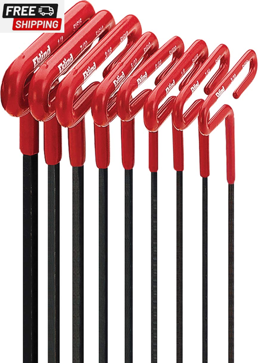 EKLIND 53168 Cushion Grip Hex T-Key Allen Wrench - 8Pc Set SAE Inch Sizes 3/32-1