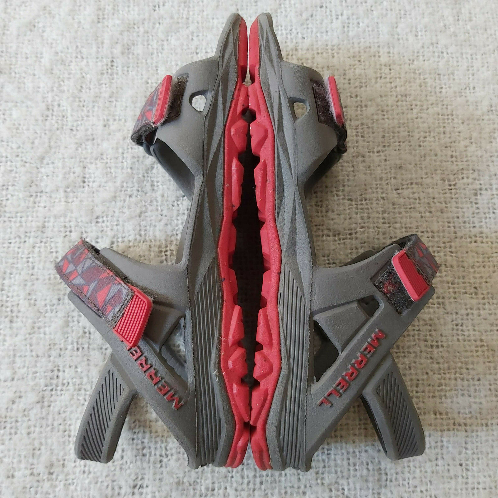 Merrell Hydro Drift Water Sandal BOYS Size 2 MC57951 Gray Red