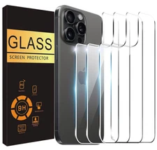 4 Pack Back Real Screen Protector Back Glass For iPhone 17 16 15 14 13 11Pro Max