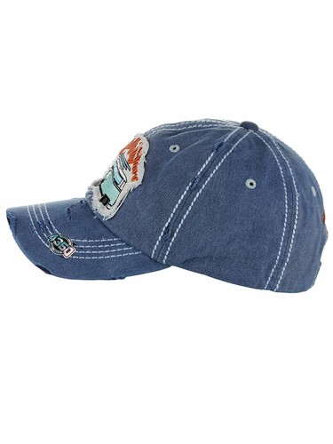 Ceci® Womens Baseball Cap 'Beach Bum' Distressed Vintage Embroidered Hat - Picture 16 of 25
