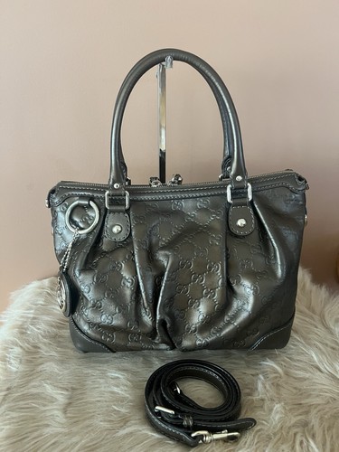 Authentic Gucci Guccissima Brown Sukey Crossbody Tote Bag Preloved