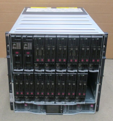 HP ProLiant C7000 G2 + 13x HP BL460c G10 2x Gold 6132 256GB Ram 2x D2220sb Blade