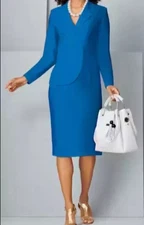 plus size 16W Monroe and Main Blue Perfect Coverage Suit dress (blue only) new
