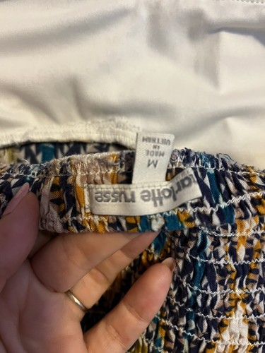Charlotte Russe Strapless Tribal Tunic Padded Top Sz Medium Yellow & Blue - Picture 4 of 4