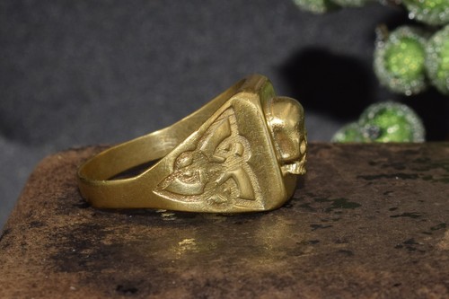MEN ring SILVER 925 Memento Mori Skull mourning BIKER Vanitas doctor gold plated - Picture 8 of 22