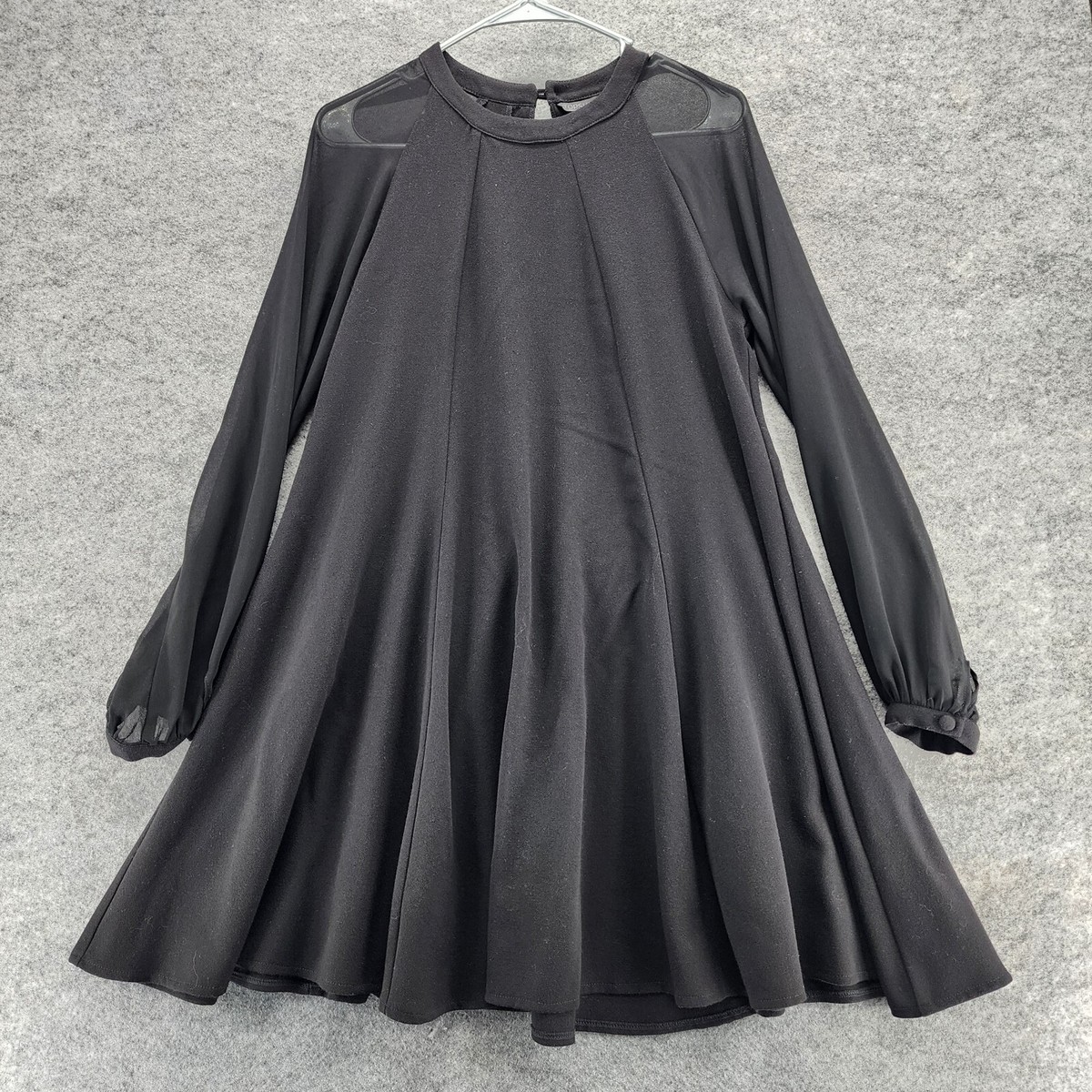 Topshop Dress Womens US 8 A Line Lone Sleeve Black