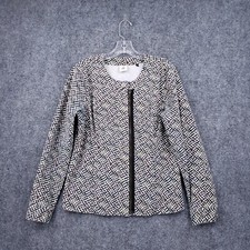 Cabi Jacket Womens M Medium Multicolor Cliffside Geometric Full Zip Stretch Moto