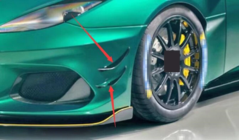 Cubierta de cuchillo de viento para parachoques delantero de fibra de carbono cupé Lotus Evora 2017-2019 Foto 2 de 3
