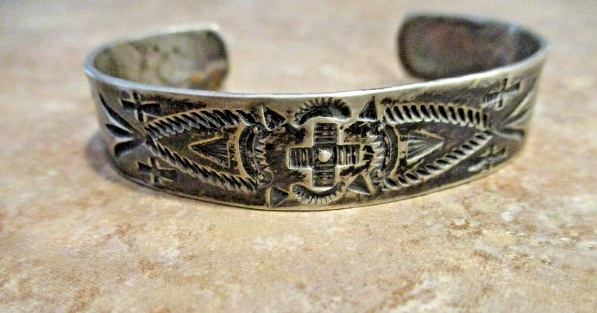 アクセサリー NAVAJO Swastika Thunderbird Arrow Bangle Native American Navajo Fred Harvey Swastika Thunderbird