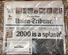 NIP Y2K Limited Millennium Editions The San Diego Union-Tribune #7623 COA Sealed