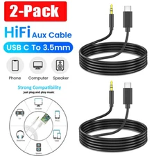 2X Type C to AUX 3.5mm Audio Cable Adapter For Samsung Galaxy A56 A55 A16 A15 5G