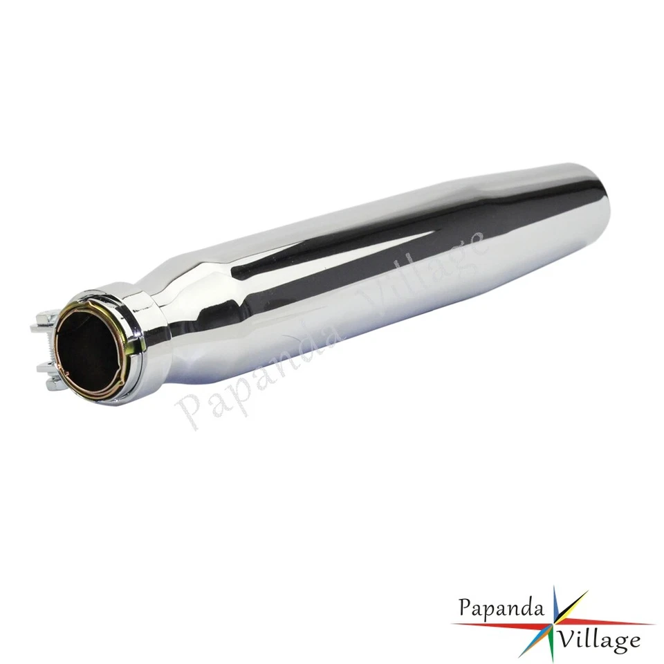 Silenciador de escape de hierro galvanizado cromado 385 mm para Suzuki LS650 Boulevard Foto 2 de 4