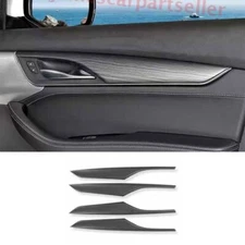 For Cadillac CT5 2020-2025 Black Wood Grain Inner Door Panel Bezel Strip Trim