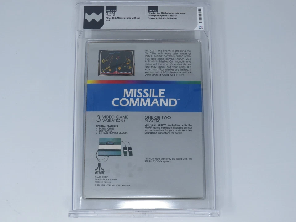 New Missile Command Sealed Atari 5200 Video Game Wata Graded 9.6 Seal 1982! - Image 3 of 4