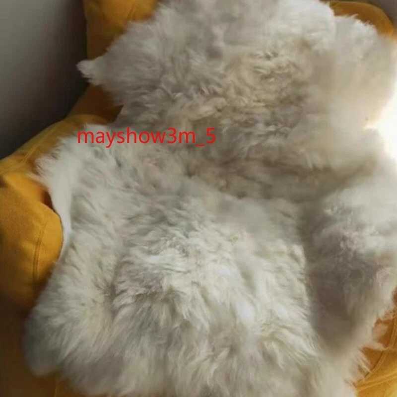 NOVO Tapete QUAD de Pele de Carneiro Natural Marfim Cabeceira de Ovelha Área de Arremesso de Pele Real Rur - Imagem 2 de 4