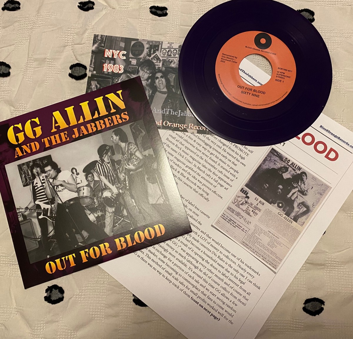 GG ALLIN & THE JABBERS - OUT FOR BLOOD 7