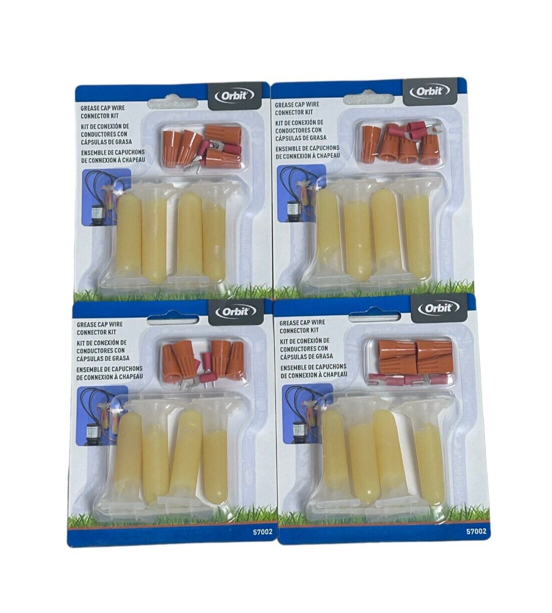 4 Packs of 4 Orbit Grease Cap Wire Connector Kit 57002 Valve Timer