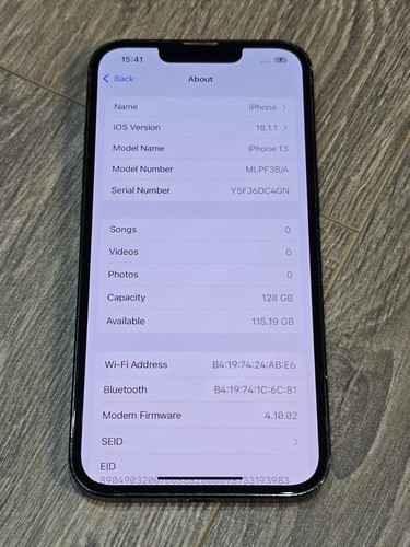 Apple iPhone 13 - 128GB - Mitternacht (Entsperrt) - 80% Batteriezustand - Alles Original