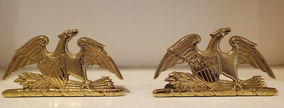 Vintage Spread-Wing Brass Eagle Bookends- Beautiful Quality and Condition!