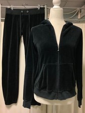 Juicy Couture Velour Low Rise Jogger Pants 31 x 31 Zip Up Hoodie S