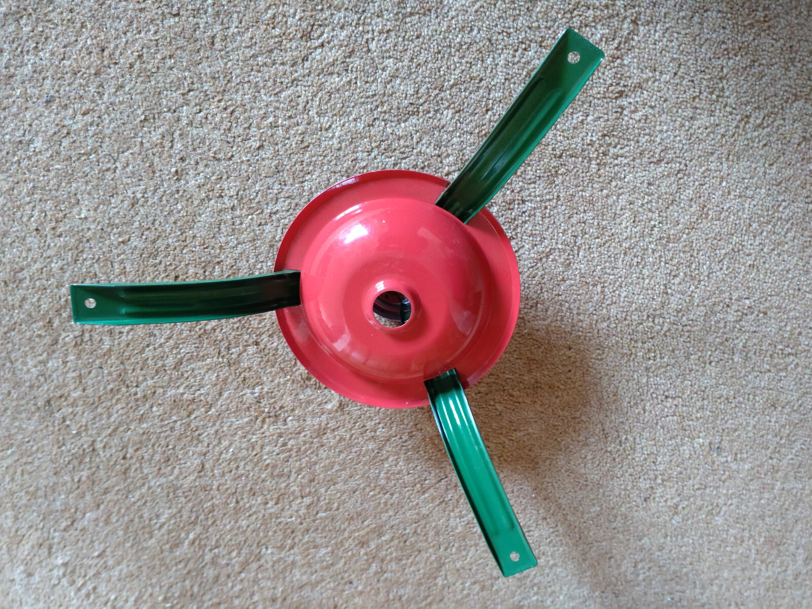 Vintage red and green metal Christmas tree stand holder eBay