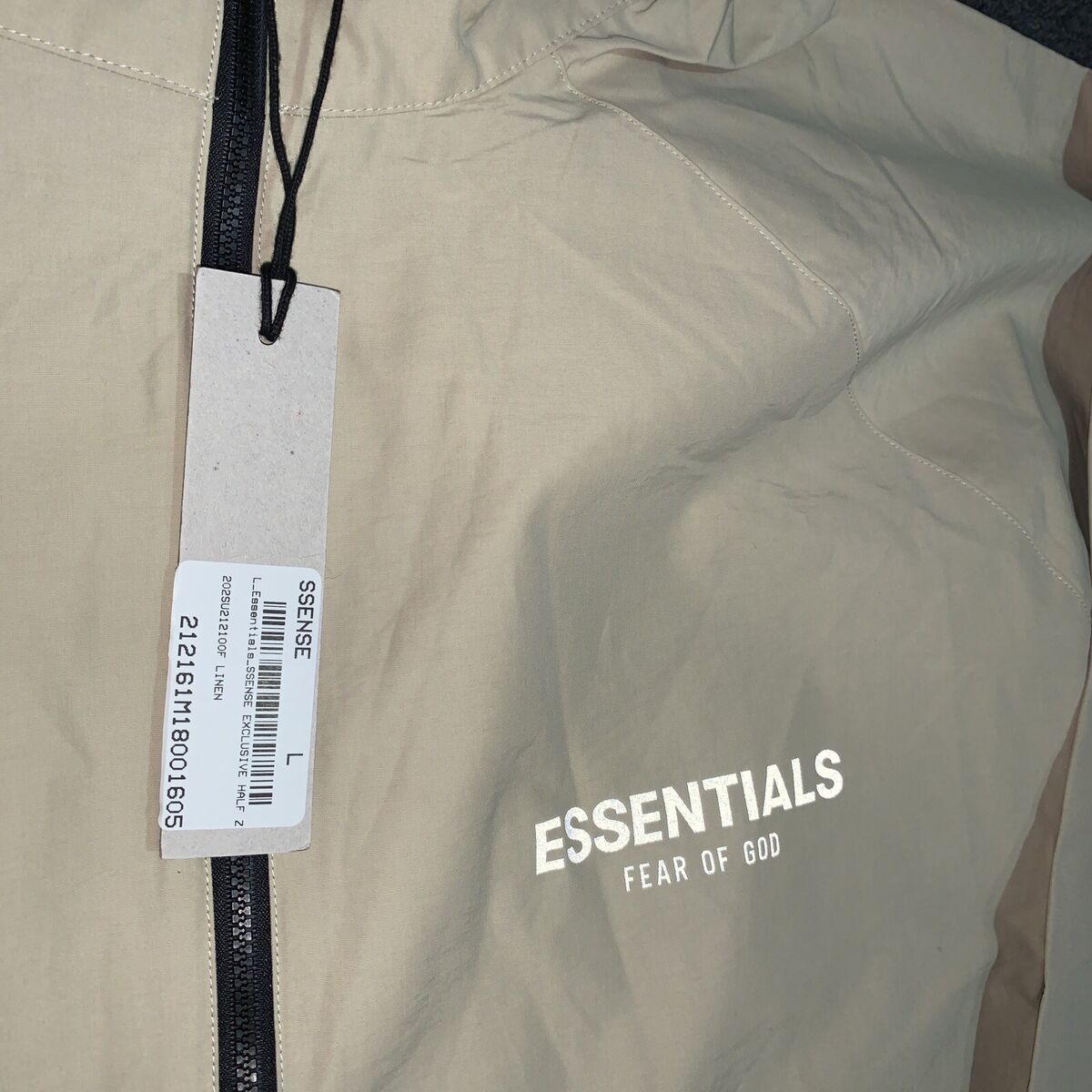 FEAR OF GOD ESSENTIALS HALF ZIP TRACK JACKET ANORAK Size FEAR OF GOD ESSENTIALS HALF ZIP TRACK JACKET ANORAK Size